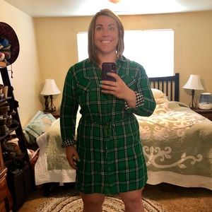 Merona-Plaid T-shirt dress NWOT